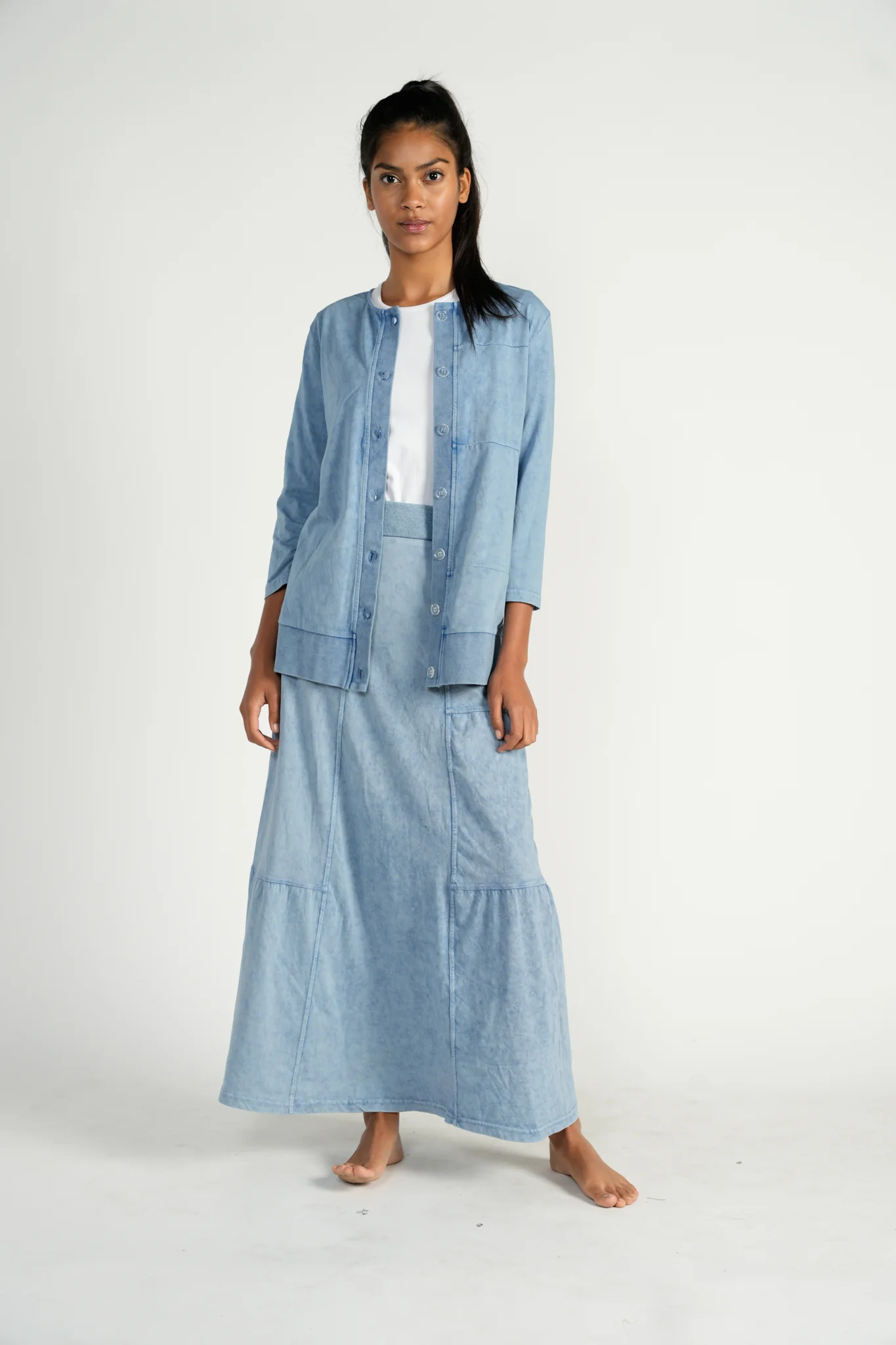 Light Blue Washed Cardigan