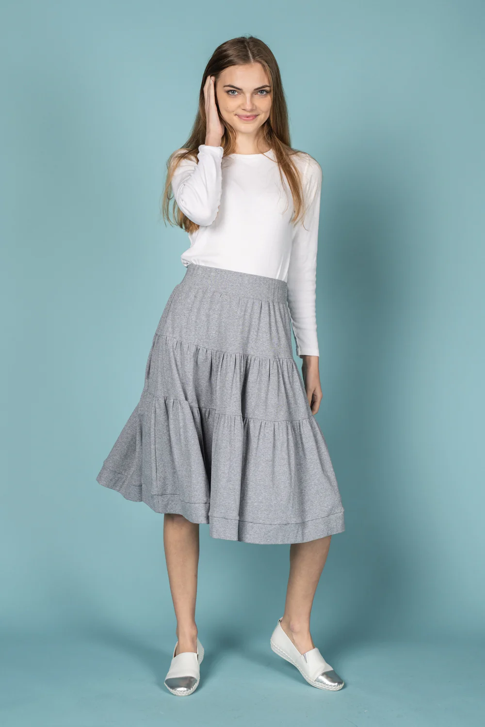 Heather Grey Layered Skirt