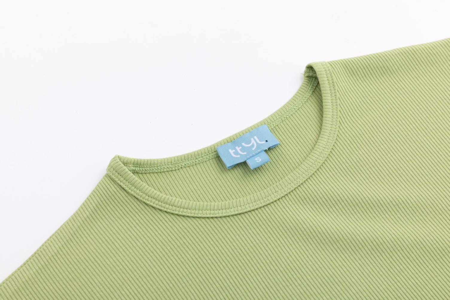 Basic Ribbed Tee - Matcha - Image 6