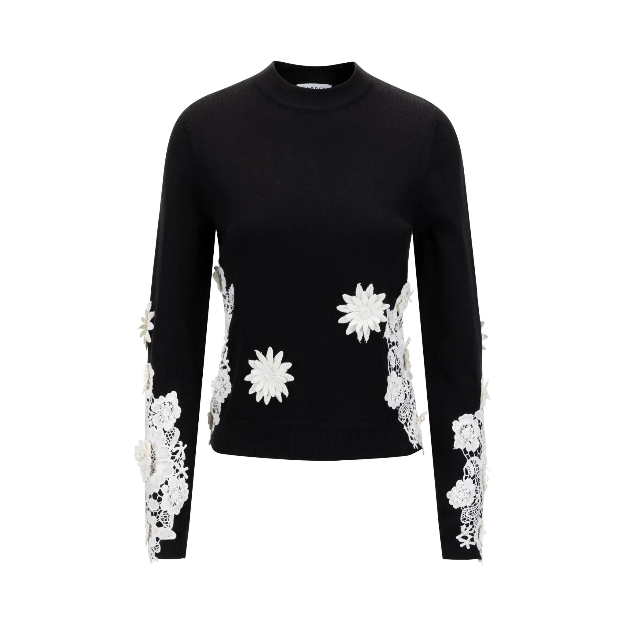 Black And White 3D Flower Knit Top - Image 2