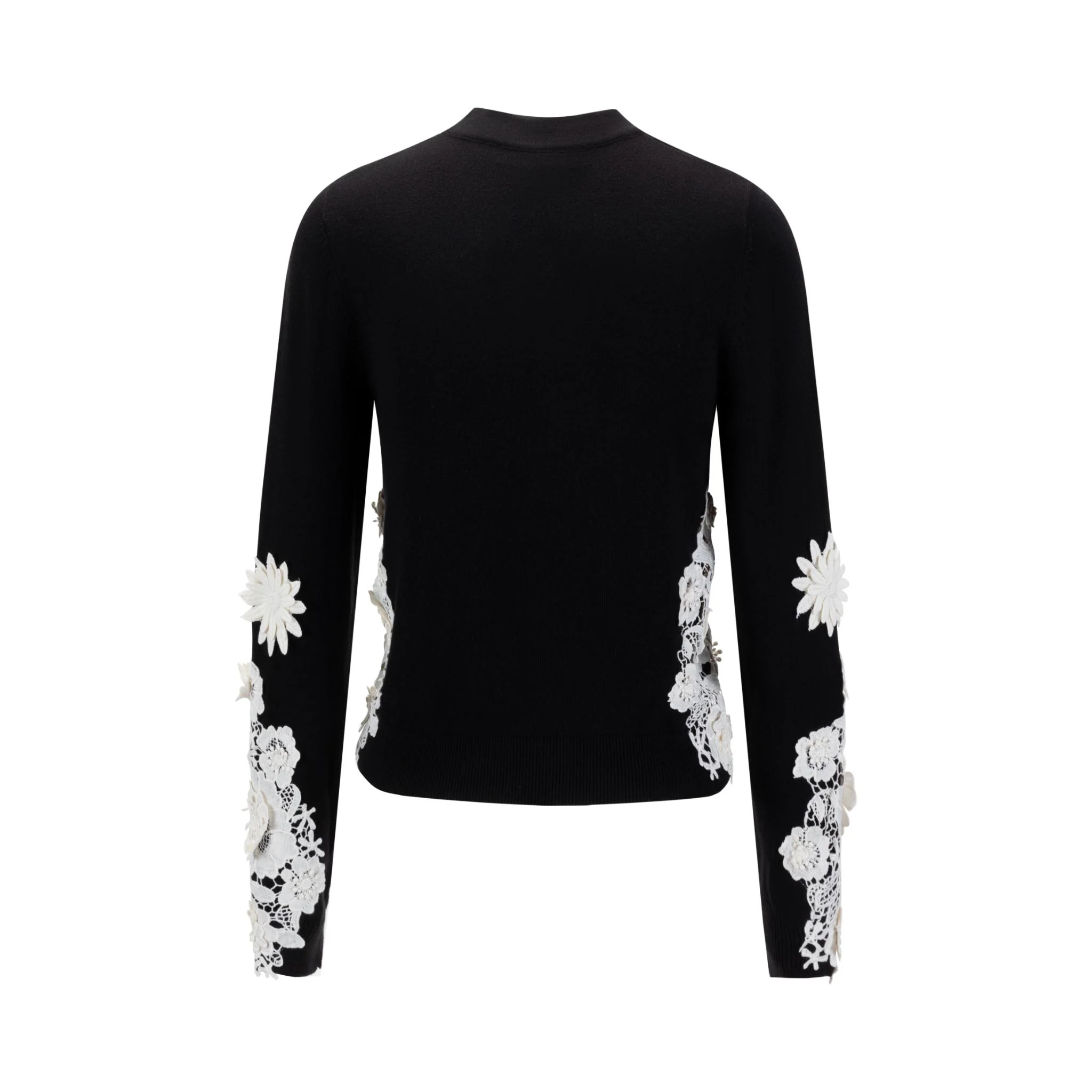 Black And White 3D Flower Knit Top - Image 3