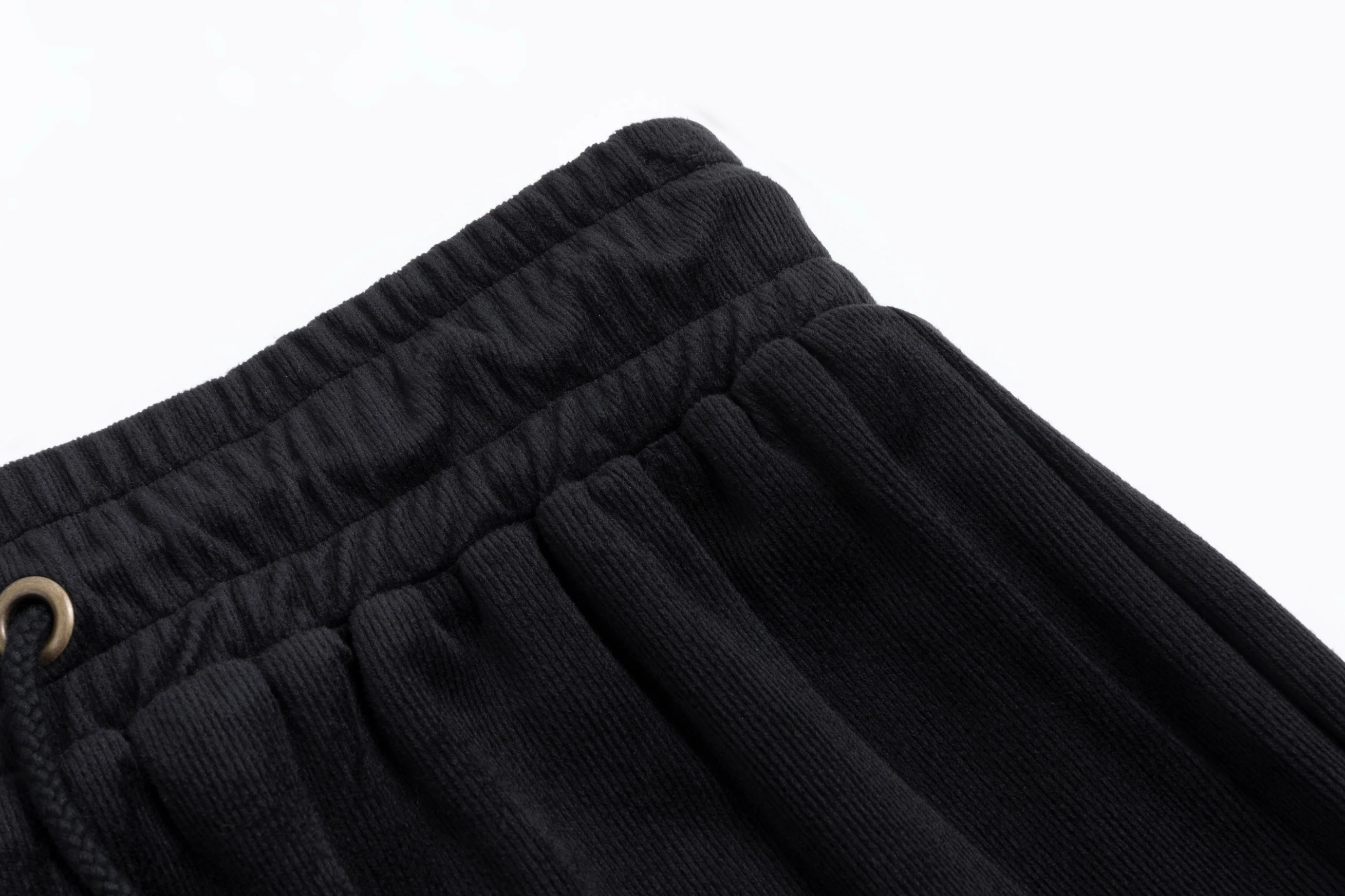 Corduroy Skirt With Drawstring - Black - TW4320S-C - Image 4