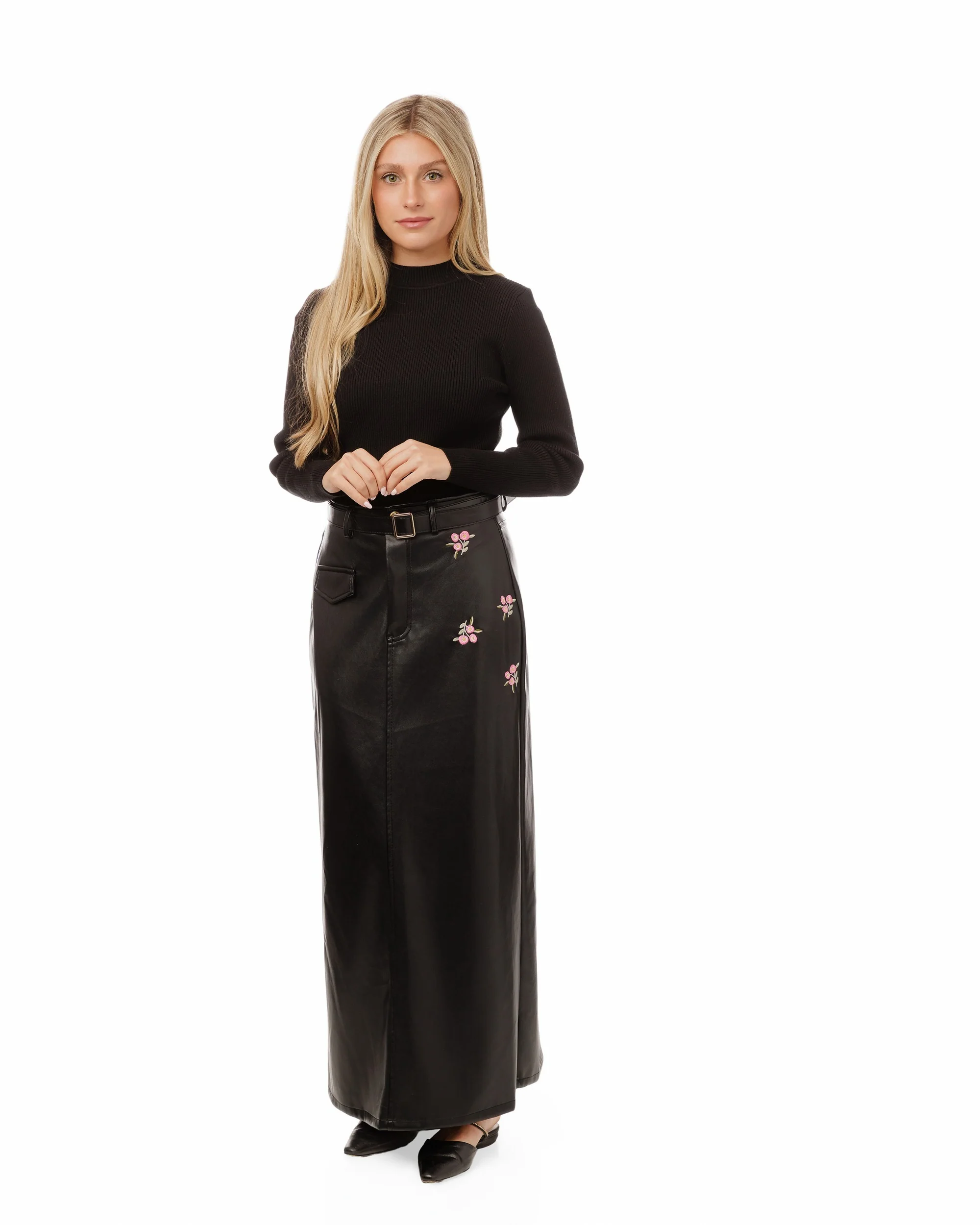 Black Ribbed Turtle Neck Sweater