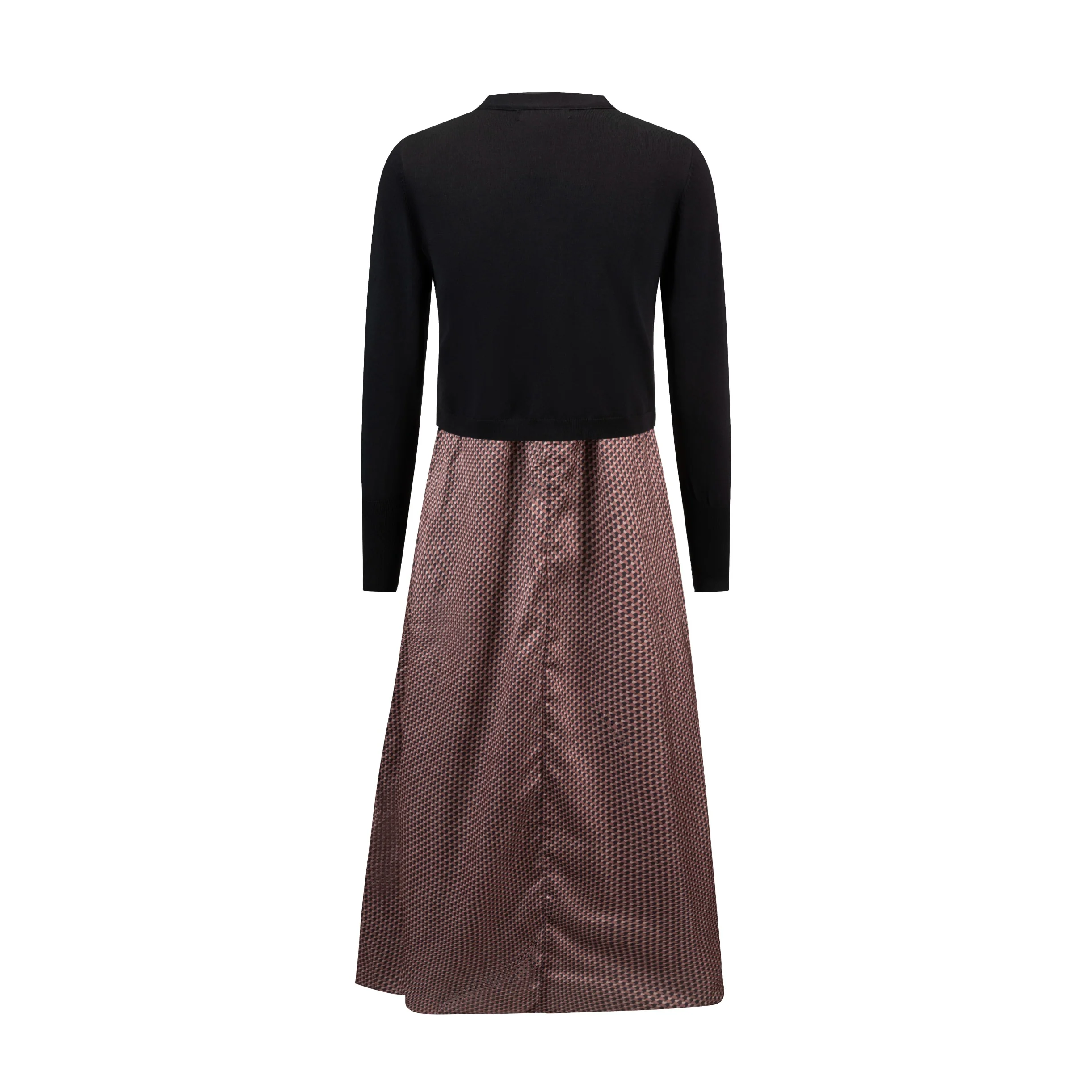 Brown Printted Jumper With Black Knit Cardigan - Image 3