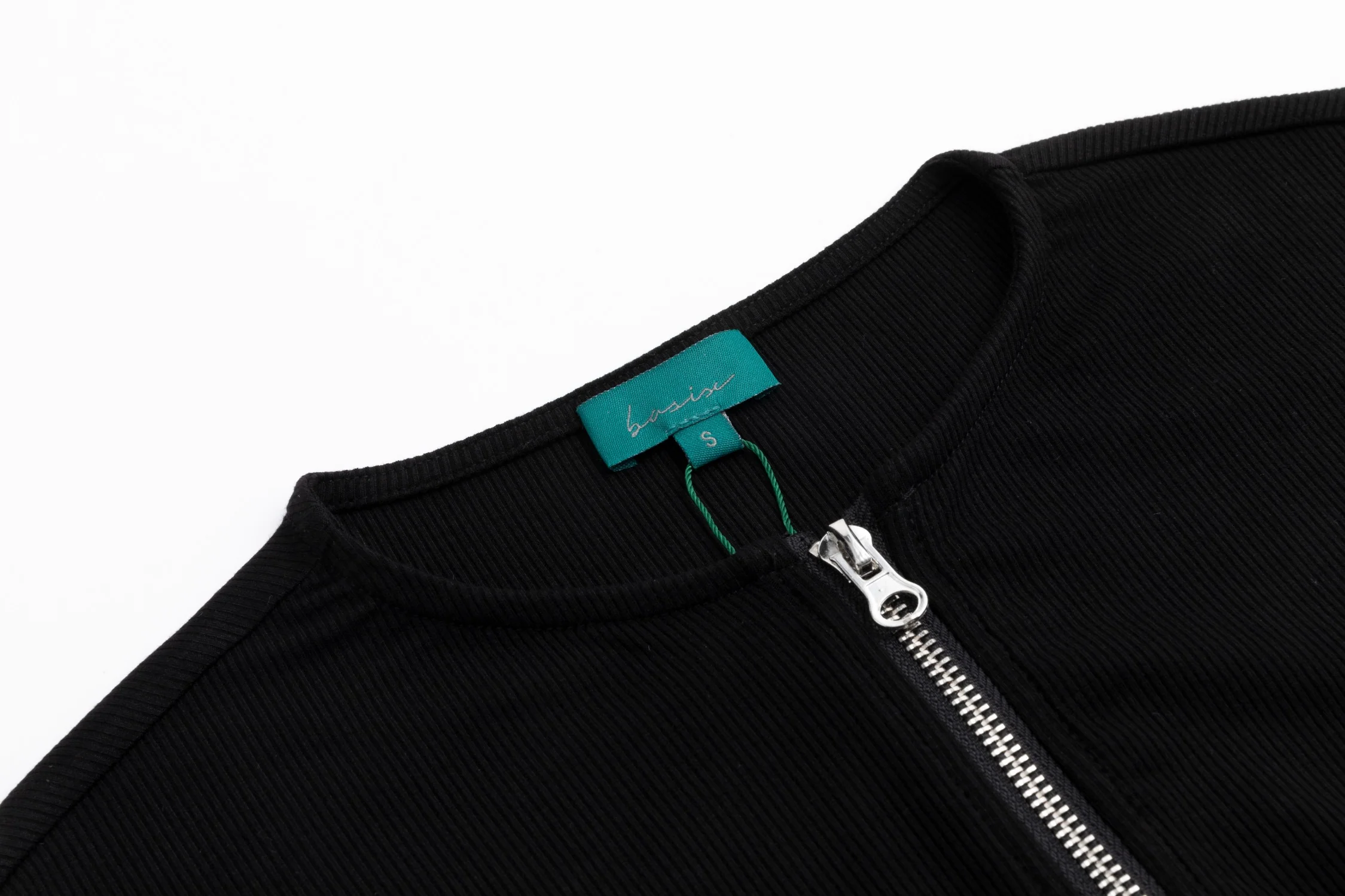 Cropped Zip Cardigan - Black - Image 4