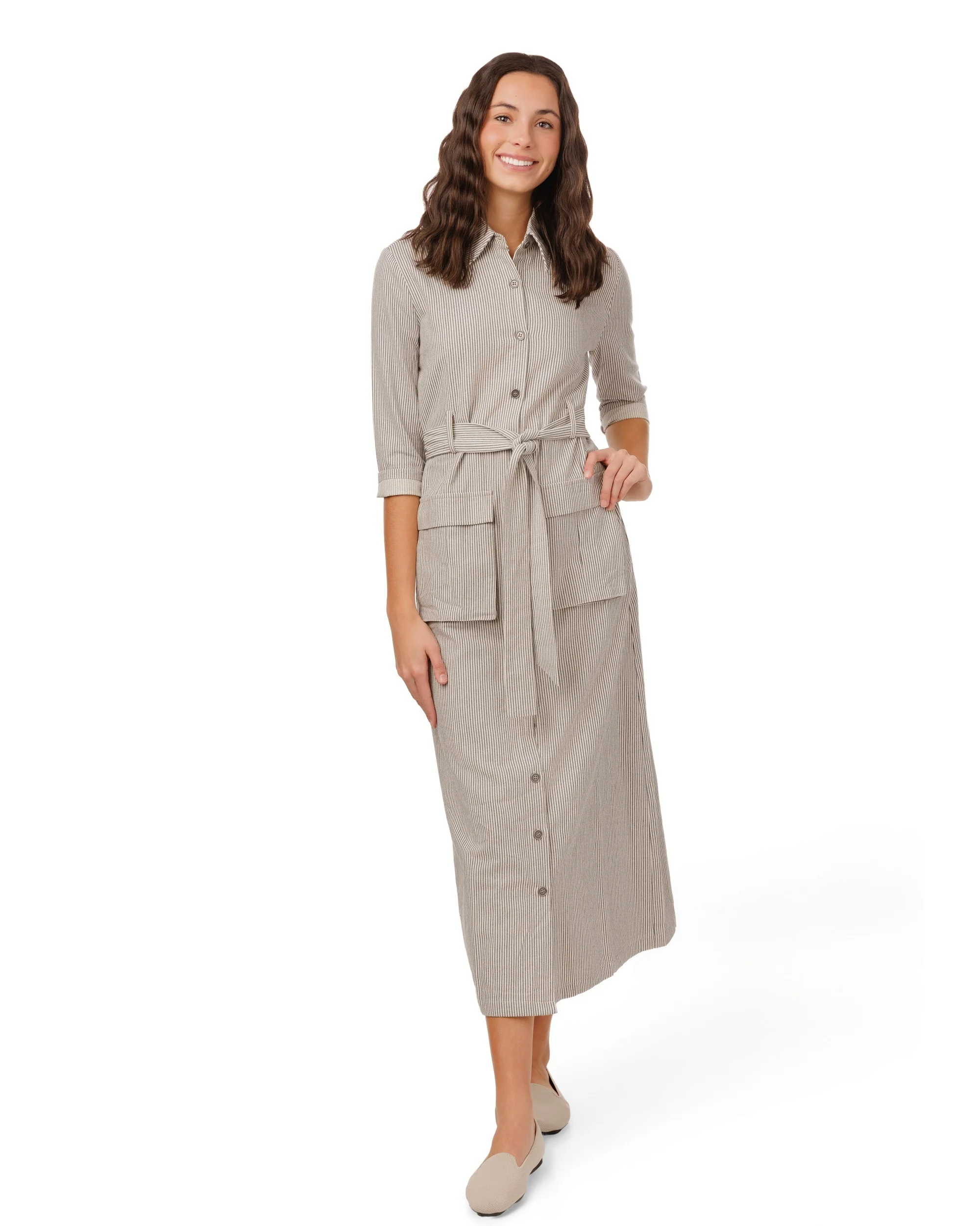 Stripe Pocket Dress - Black And White - Image 2