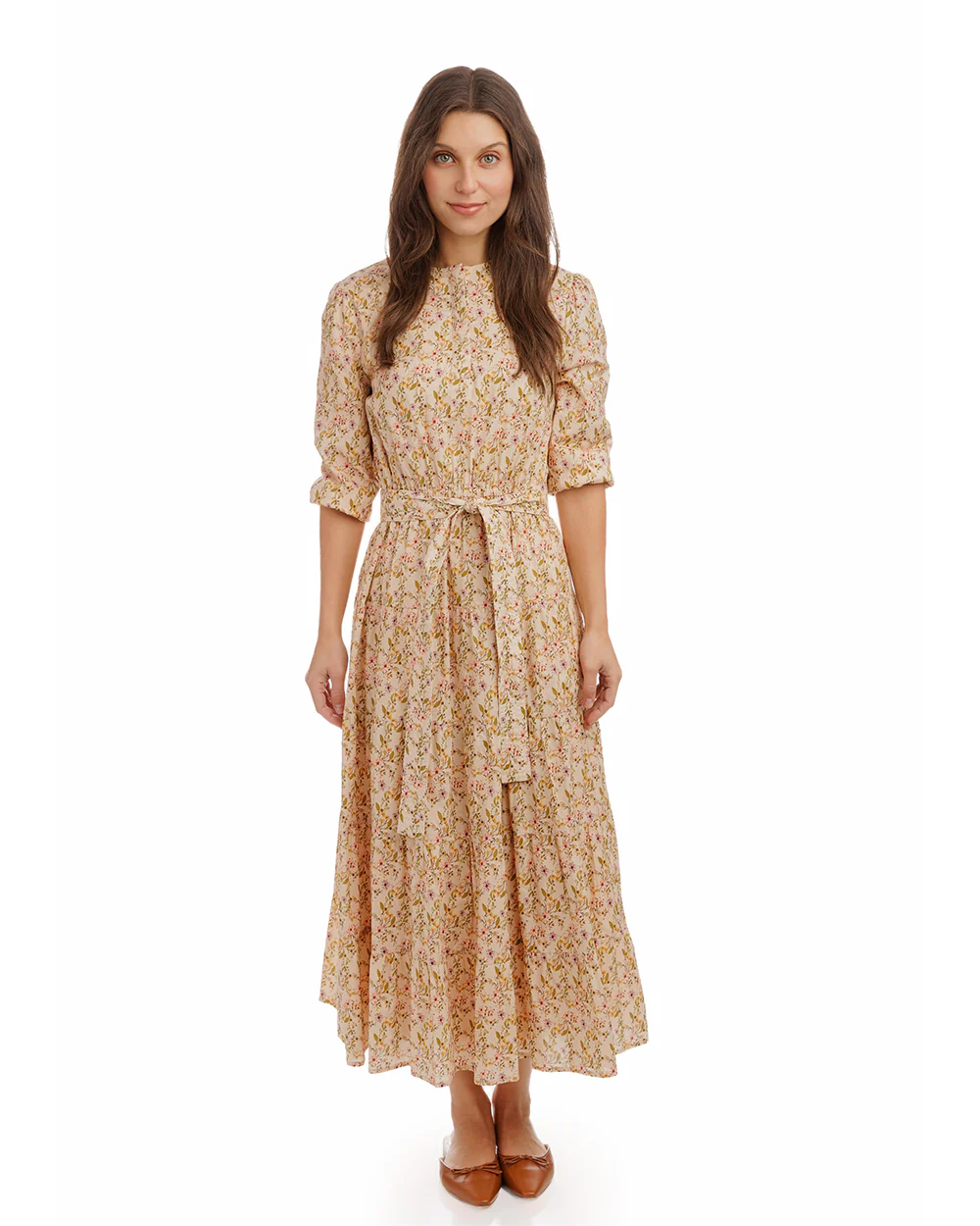 Multicolor Floral Printed Tiered Dress