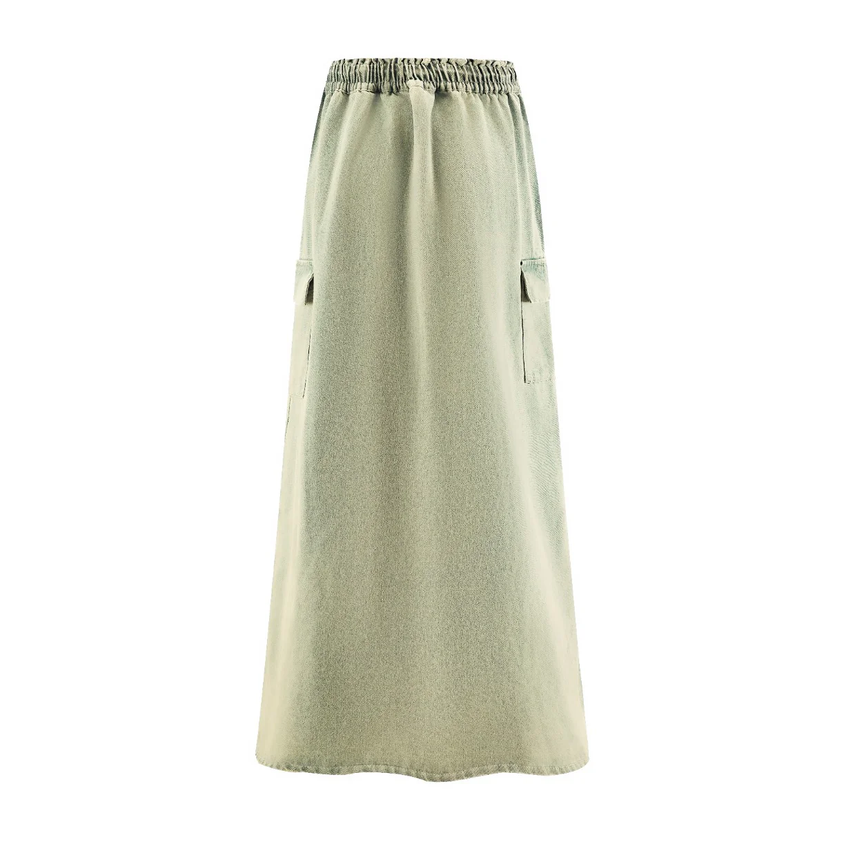 Light Green Denim Cargo Skirt - Image 2
