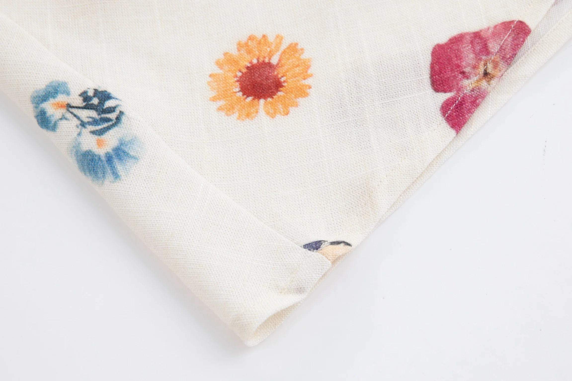 Beige And Floral Printed Linen Skirt - Image 5