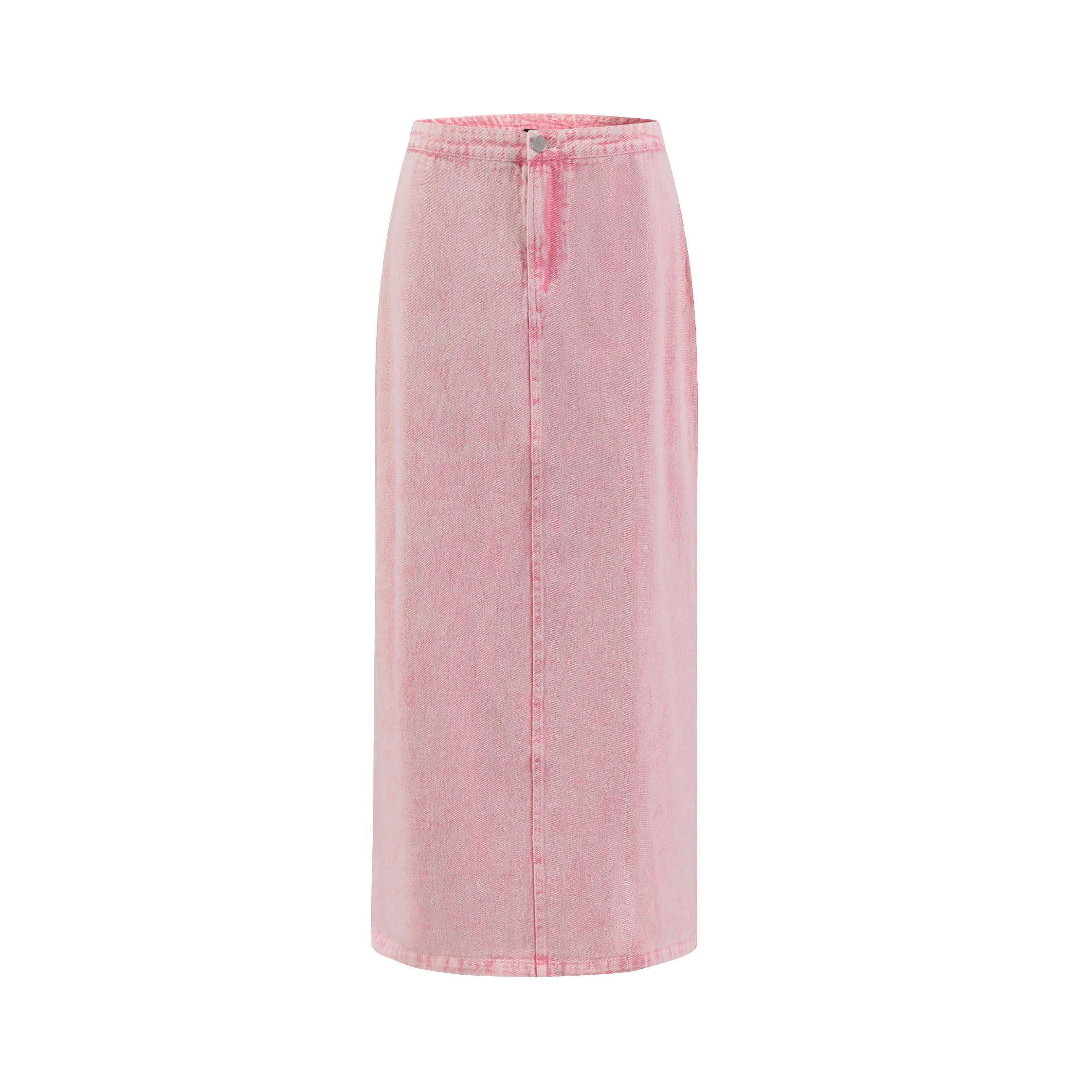 Pink Wash Denim Short Placket Skirt - Image 2