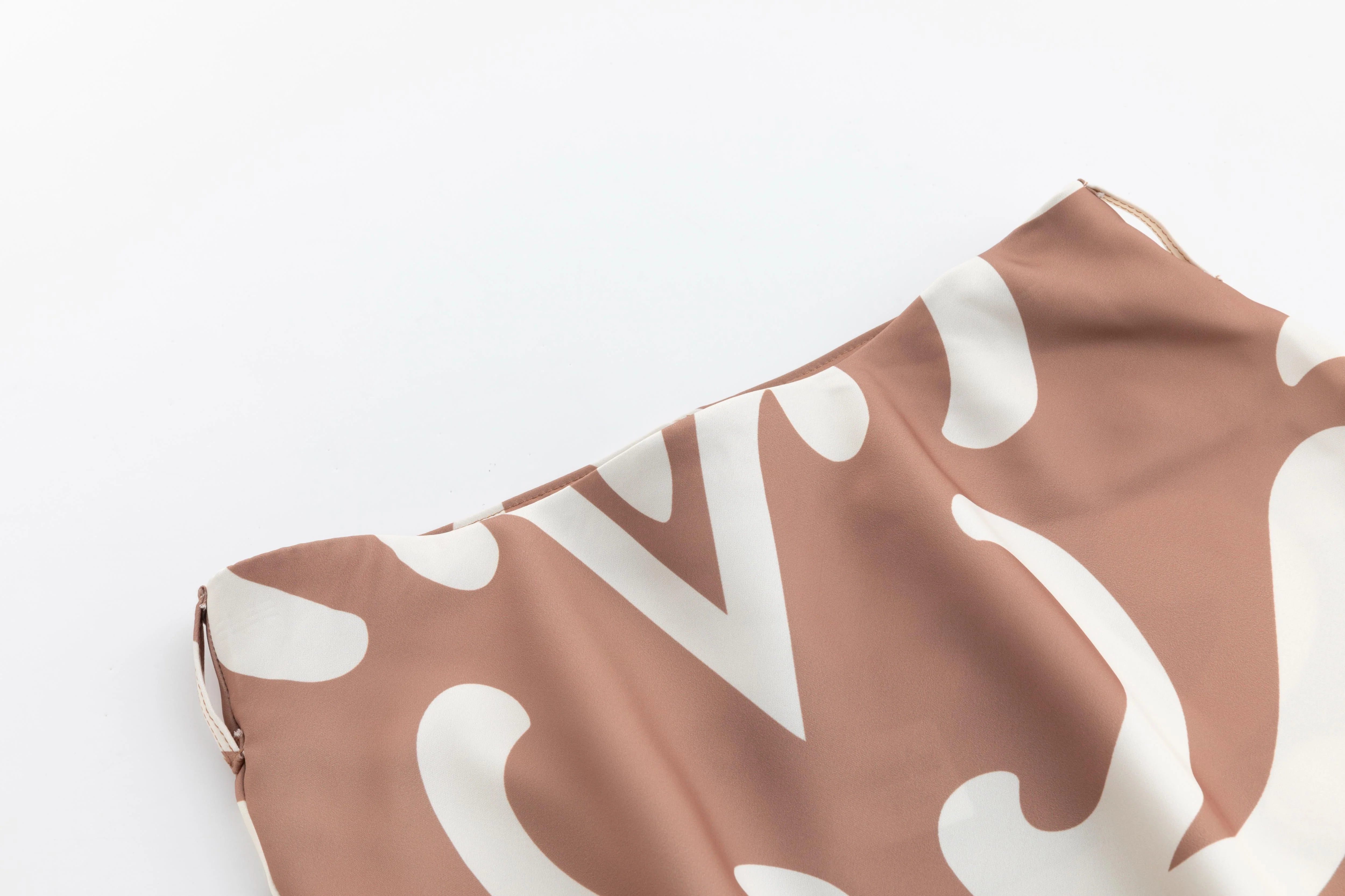 Brown And Cream Printed Skirt - Image 5