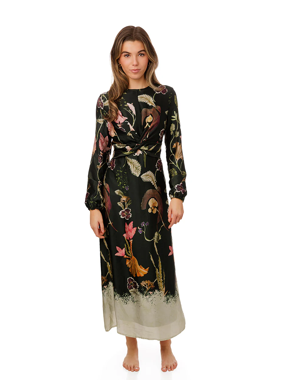 Multicolor Plants Printed Dress